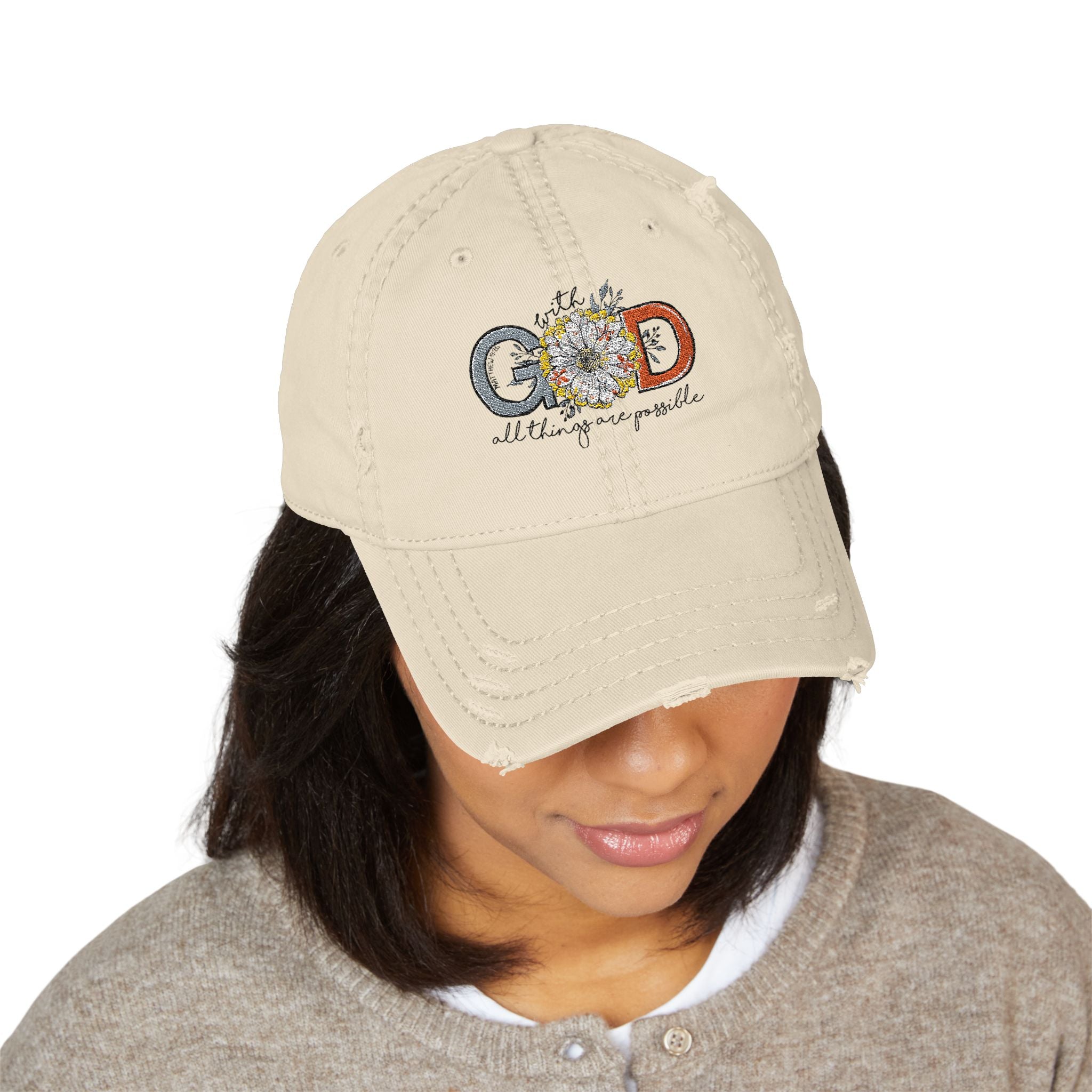 God Daisy Embroidered Hat | Floral Christian Baseball Cap