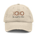 Distressed Embroidered Hat — "XOXO The Original Love Letters" Beige Cap