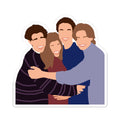 Boy Meets World Kiss-Cut Sticker | Friends Embrace Vinyl Decal
