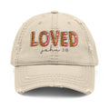 LOVED John 3:16 Embroidered Hat | Distressed Baseball Cap