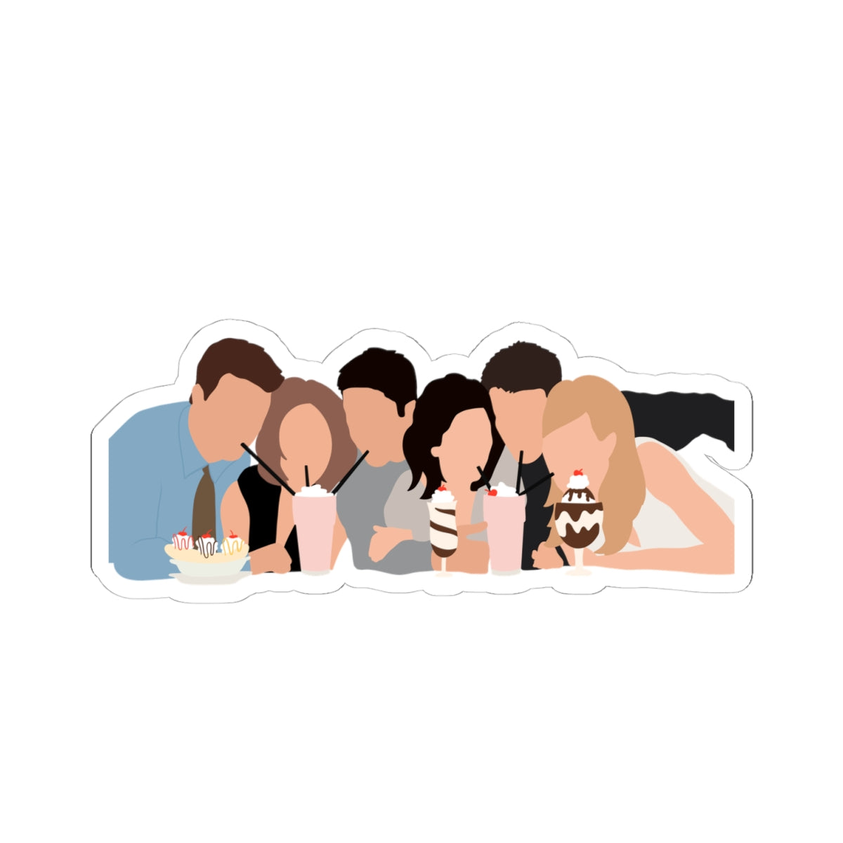 Friends Illustration Sticker | Kiss-Cut Sticker