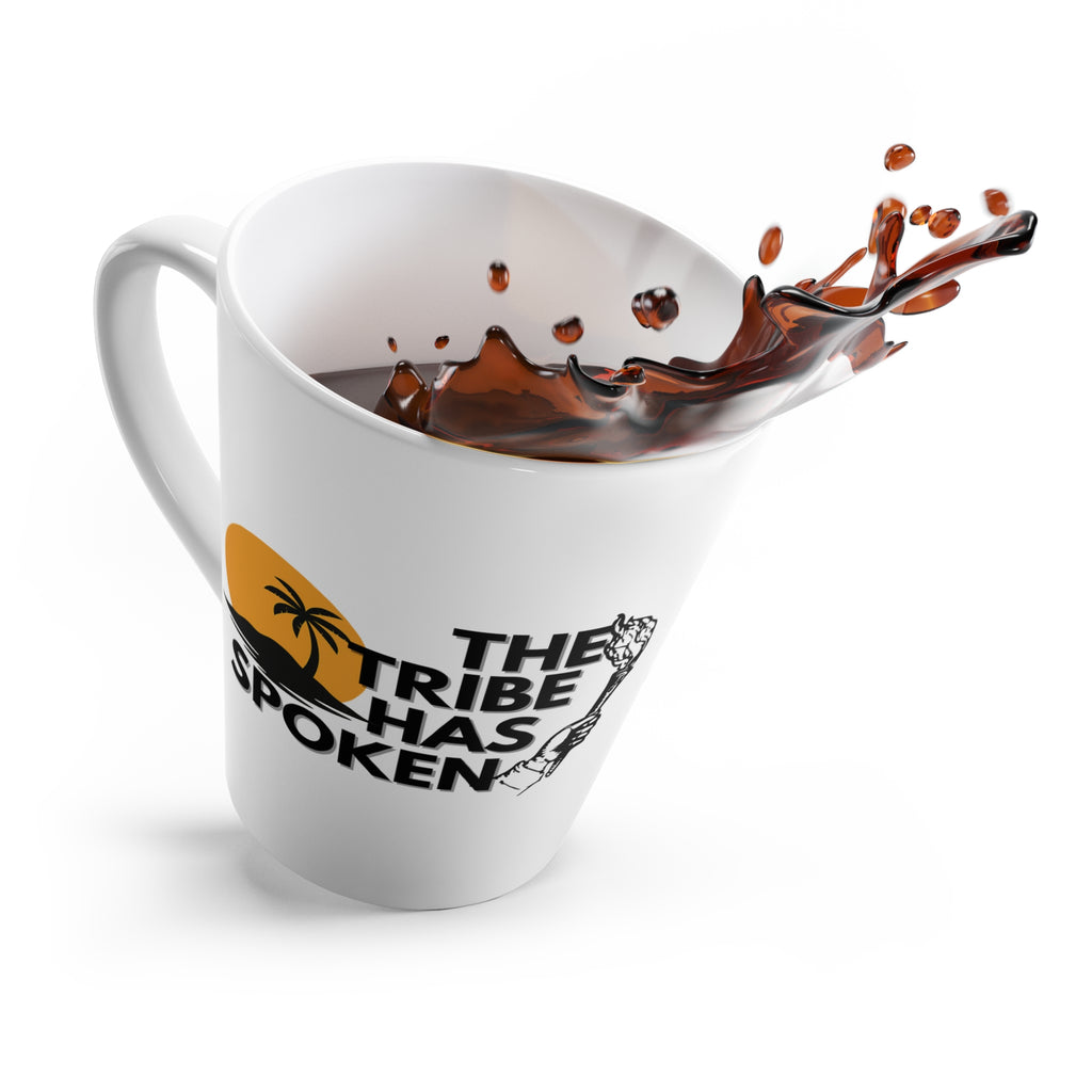 Latte Mug — 'The Tribe Has Spoken' Tropical Island Coffee Cup