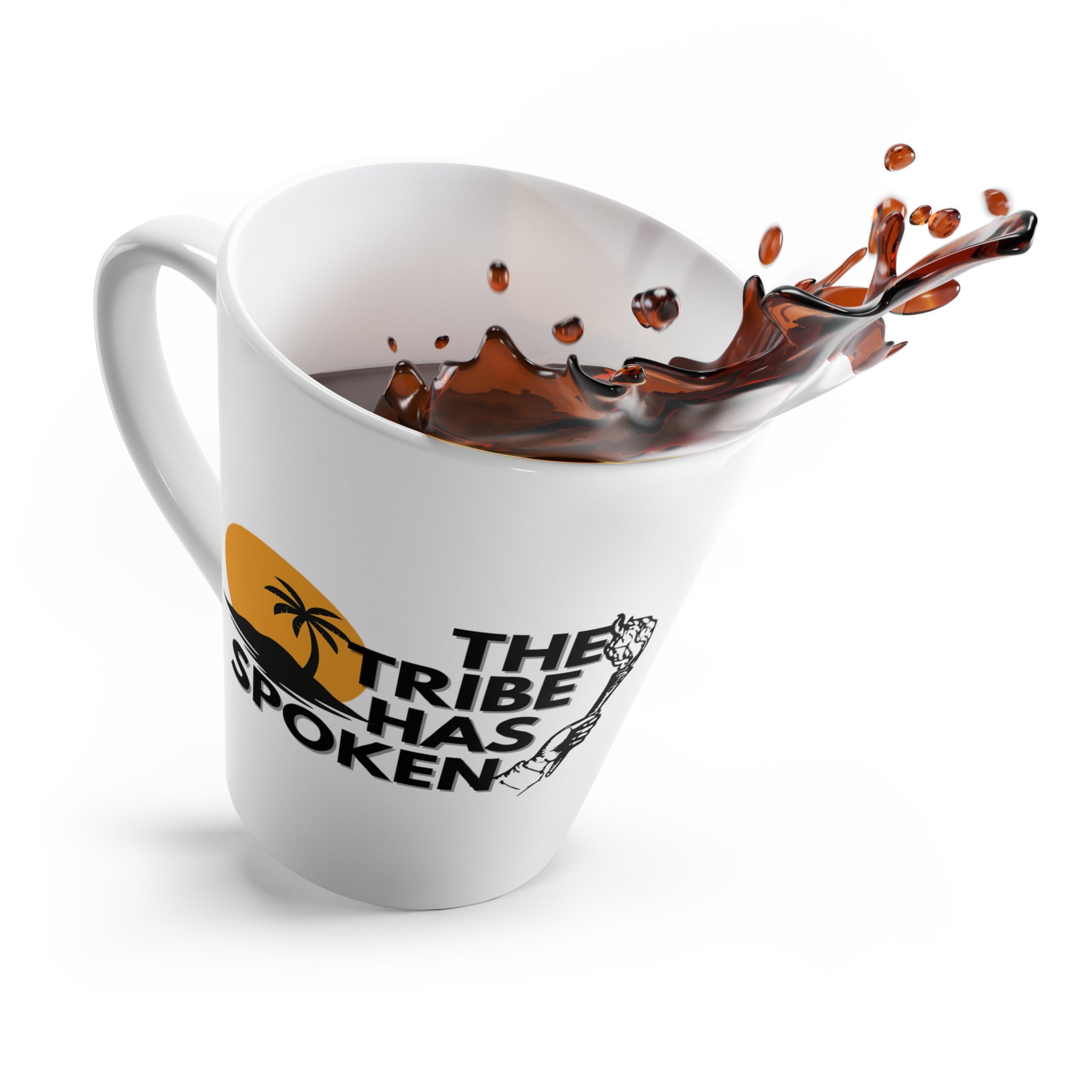Latte Mug — 'The Tribe Has Spoken' Tropical Island Coffee Cup