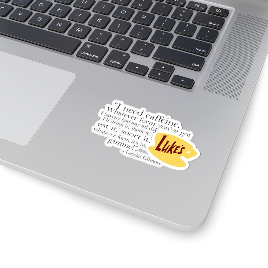 Lorelai Gilmore caffeine quote Luke's Coffee Sticker | Kiss-Cut Sticker