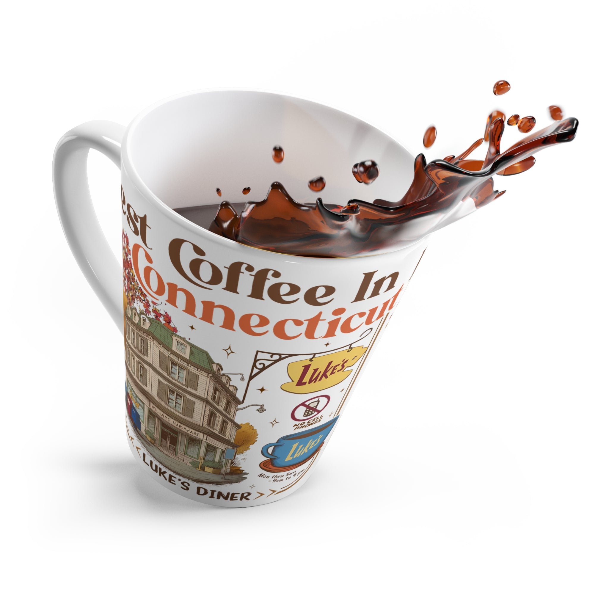Luke's Diner Coffee Illustration Mug | Connecticut Coffee Shop Art