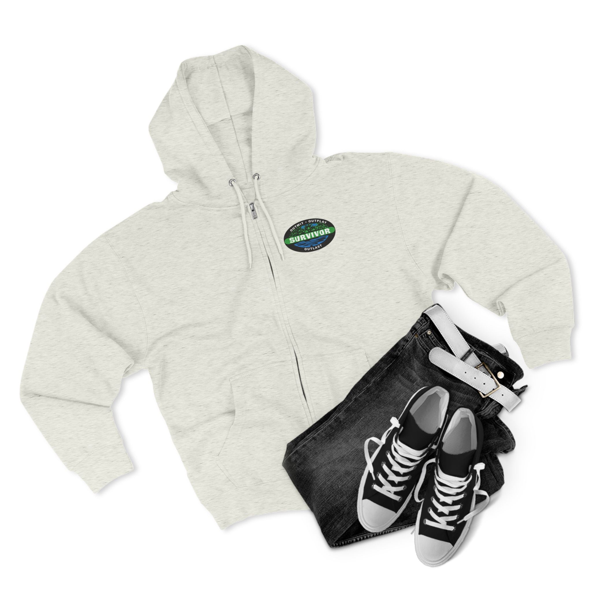 The Tribe Has Spoken Hoodie | zip hoodie with Survivor logo