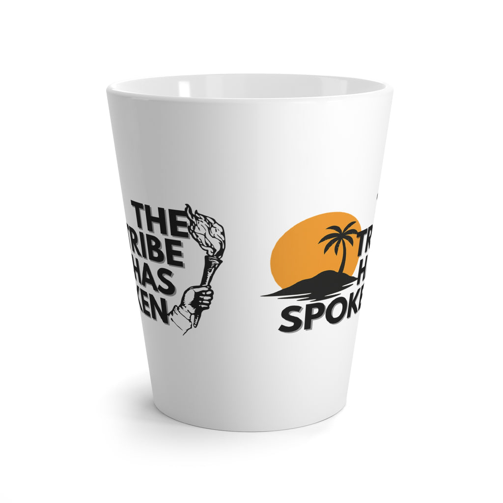 Latte Mug — 'The Tribe Has Spoken' Tropical Island Coffee Cup