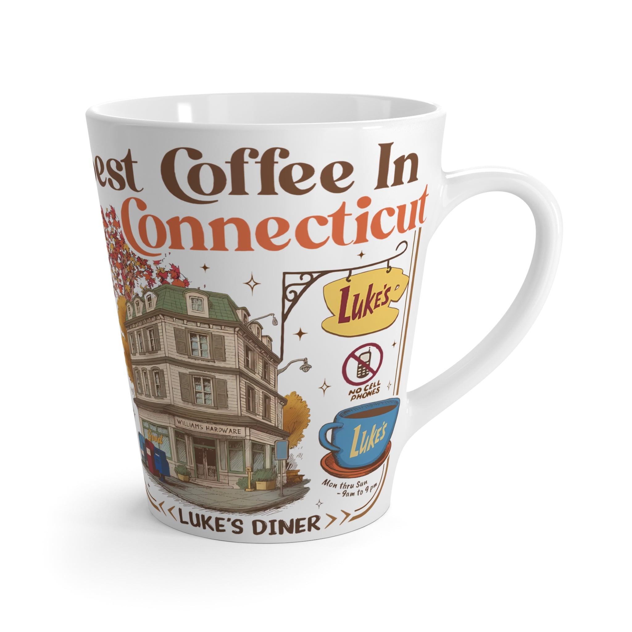 Luke's Diner Coffee Illustration Mug | Connecticut Coffee Shop Art