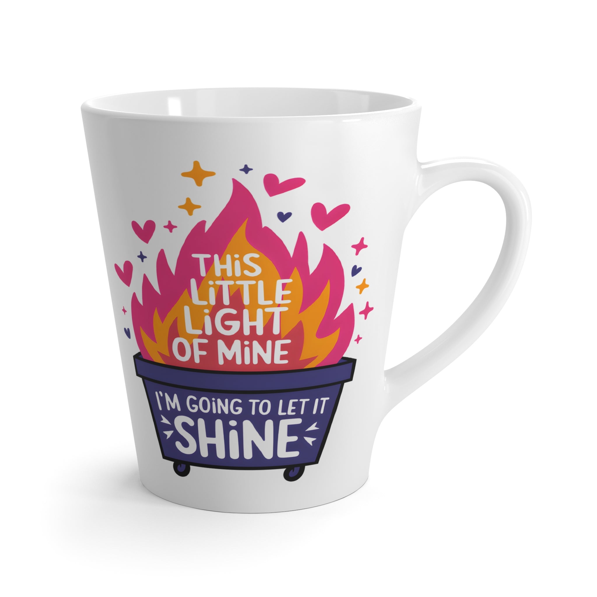 This Little Light of Mine dumpster fire latte mug funny coffee cup