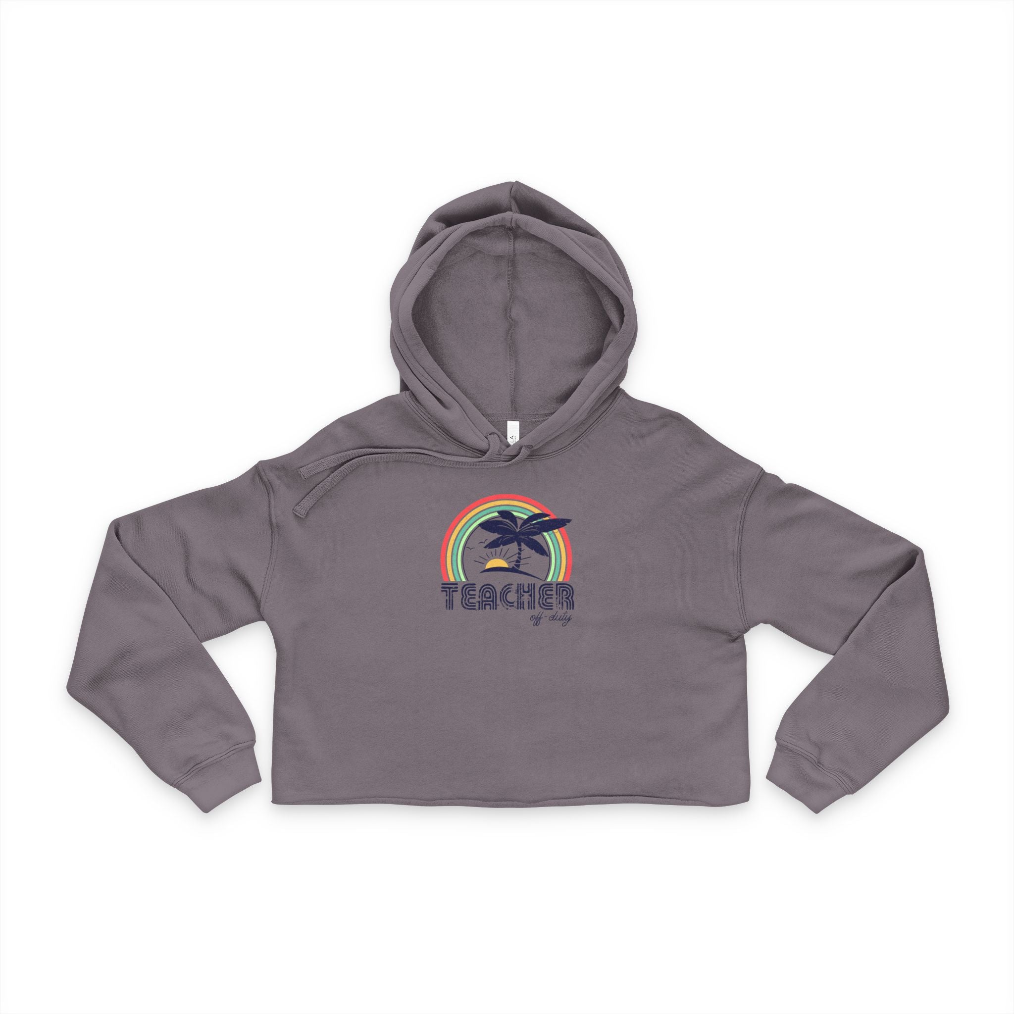 Teacher Palm Tree Off Duty Cropped Hoodie