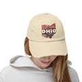 Ohio Distressed Dad Hat — Vintage State Outline & Scenic Retro Graphic Cap
